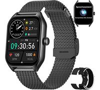 Orologio Smartwatch Uomo Donna - 1.85'' Smartwatch Chiamate e Whatsapp Activity tracker con Contapassi Cardiofrequenzimetro 100 Sportivo Notifiche Messaggi per Android iOS ++2 Bracciali