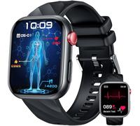 Orologio Smartwatch Uomo ECG con Chiamate: 1.97"AMOLED Orologio Contapassi con PPG HRV BMI Temperatura Corporea Pression Sanguigna WhatsApp Notifice Sonno Monitor Fitness Watch Android iOS Compatibile