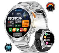 Orologio Smartwatch Uomo Militare con Luce a LED, Display AMOLED 1,62 Pollici, Smart watch con Funzione Telefono, Batteria 730 mAh, Frequenza Cardiaca/Monitor del Sonno, 119 Modalità Fitness Tracker