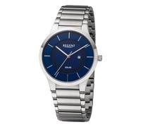 Orologio solare da uomo, cinturino in metallo, diametro 39 mm, Regent BA-724, blu