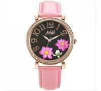 Orologio Solo Tempo Donna Didofa' Lake DF-3020E PVD Rosè Fiori Fucsia Pelle Rosa