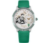Orologio Solo Tempo Donna Pompei Time Cassa Acciaio PVD Oro Madonna Pompei Seta