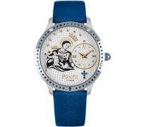 Orologio Solo Tempo Donna Pompei Time Cassa Acciaio PVD Oro Madonna Pompei Seta