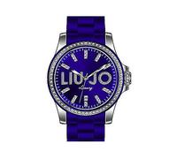 Orologio Solo Tempo Liujo Con Quadrante Quadrato Con Cristalli e Cinturino Blu Collezione Bcool