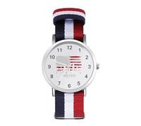 Orologio sportivo con bandiera americana New York, per uomo e donna, cinturino in nylon, orologio analogico al quarzo, Stile:, regular, Cinturino