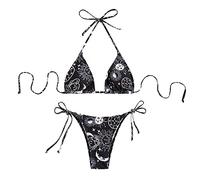 Orologio sportivo con cronometro, costume da bagno da donna, con stampa divisa, sexy, da spiaggia, costume da bagno per bambini 92, Nero , S