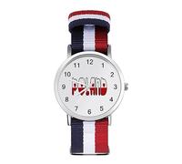 Orologio sportivo con stampa artistica della bandiera della Polonia, per uomo e donna, cinturino in nylon, orologio analogico al quarzo, Stile:, regular, Cinturino