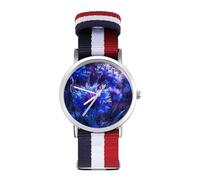 Orologio sportivo con stampa di crisantemo viola, per uomo e donna, cinturino in nylon, orologio analogico al quarzo, Stile:, regular, Cinturino