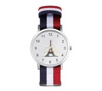 Orologio sportivo con stampa Torre Eiffel, per uomo e donna, cinturino in nylon, orologio analogico al quarzo, Stile:, regular, Cinturino