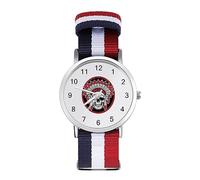 Orologio sportivo con teschio nativo americano per uomo e donna cinturino in nylon orologio analogico al quarzo, Stile:, regular, Cinturino