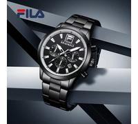 Orologio sportivo cronografo al quarzo FILA - Quadrante rotondo con marcature evidenti ogni quarto, bracciale in acciaio inossidabile - Elegante e progettato per uno stile di vita attivo e come regalo