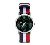 Orologio sportivo da uomo con simboli di geroglifici alieni e cinturino in nylon, orologio analogico al quarzo, Stile:, regular, Cinturino