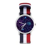 Orologio sportivo da uomo e donna con cinturino in nylon analogico al quarzo e costellazioni dello zodiaco spaziale, Stile:, regular, Cinturino