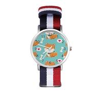 Orologio sportivo da uomo e donna, con cinturino in nylon e stampa a forma di cuore, orologio analogico al quarzo, Stile:, regular, Cinturino