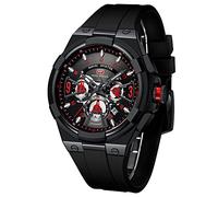 Orologio sportivo da uomo, impermeabile, multifunzione, con cronografo, cinturino in silicone luminoso, casual, per gli uomini, alla moda, orologio da polso, Nero a