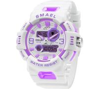 Orologio sportivo digitale da polso da uomo e da donna, bianco, digitale, orologio militare, quadrante grande, 50 m, impermeabile, orologio digitale per ragazzi e ragazze, colorato con sveglia,