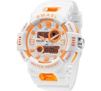 Orologio sportivo digitale da polso da uomo e da donna, bianco, digitale, orologio militare, quadrante grande, 50 m, impermeabile, orologio digitale per ragazzi e ragazze, colorato con sveglia,