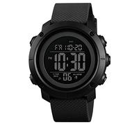 Orologio sportivo digitale da uomo Cronometro Allarme impermeabile Orologi da polso per gli uomini LED tattici Dual Fuso orario Display elettronico orologio esterno, Nero nero, Sport.