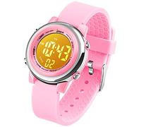 Orologio sportivo digitale per bambini, impermeabile, sportivo, con sveglia, data, cronografo, 7 LED, retroilluminazione per bambini, ragazzi e ragazzi, polvere leggera