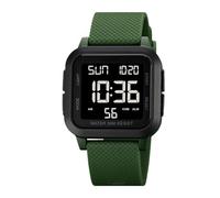 Orologio Sportivo Digitale Stile Militare Da Uomo - Impermeabile 50M Con Retroilluminazione LED | Timer Conto Alla Rovescia Cronometro Movimento Giapponese Doppio Orario Allarme Data | Cinturino PU 25