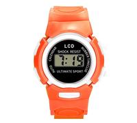 Orologio sportivo elettronico per bambini, analogico, a LED, digitale, per ragazze e ragazze, Arancione, One Size, Cinturino