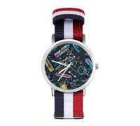 Orologio sportivo matematico multicolore formule per uomo donna cinturino in nylon orologio da polso analogico al quarzo, Stile:, regular, Cinturino