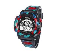 Orologio sportivo multifunzione per bambini e ragazzi, elettronico, per bambini e adolescenti, età 11-15 anni, Rosso, misura unica