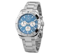 Orologio Chrono SSC Napoli con quadrante azzurro e meccanismo quarzo. Bracciale