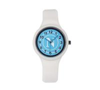 Orologio da polso per bambini con quadrante azzurro bracciale in silicone bianco