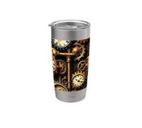 Orologio Steampunk con ingranaggi meccanici, vintage, design industriale Bicchiere termico in acciaio inox doppia parete