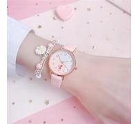 Orologio Studente Moda Cinturino in pelle Orologio Cute Cat Dial Girl Orologio Orologio al quarzo Regalo (Color : Pink Watch only)