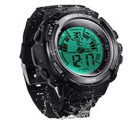 Orologio subacqueo impermeabile da 100 m, con funzione di allarme, supporto doppio per visualizzazione dell'orario, formato 12/24 ore, movimento digitale e analogico