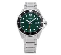 Orologio subacqueo uomo Casio MDV-107D-3A2 Duro quadrante verde acciaio...