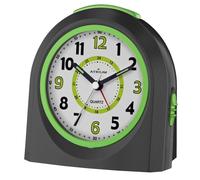 Orologio Sveglia Analogico Quarzo Nero A921-7 Senza Ticchettio Con Luce E Snooze