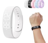 Orologio sveglia Fitsleeps, cinturino con sveglia silenziosa e vibrazione, smartwatch senza snooze per uomo e donna, orologio con promemoria e vibrante (White)