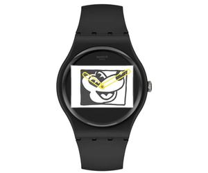 Orologio Swatch Keith Haring X Disney Topolino Bianco Sur Noir SUOZ337