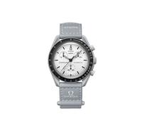 Orologio SWATCH x OMEGA MoonSwatch SO33M106 Mission to Moon Grey White