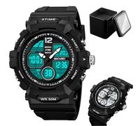 Orologio Tattico Robusto da Uomo, Orologio Sportivo da Esterno con Quadrante Grande, Impermeabile 50M, Luce EL, Sveglie, Ideale per Escursioni, Allenamento e Avventura(Black)