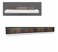 Orologio Temporale del Mondo, Orologio da Parete a 3/4/5/6 Zone La Città può Essere Modificata, Regolazione della Luminosità a 5 Livelli, per Hotel/Aziende/Aeroporti,4City