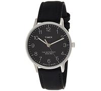 Orologio Timex Waterbury 40mm da uomo - Cassa in acciaio inossidabile con quadrante nero e cinturino in pelle nera TW2V01500