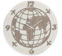 Orologio tondo da parete D30 cm WORLD moderno in legno laminato TRS