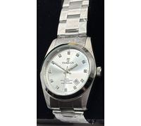 Orologio Tourbillon mm36 tipo datejust con pietre su index quartz citizen inox