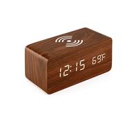 OROLOGIO TOVBMUP In legno, supporta la ricarica wireless