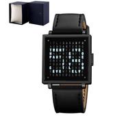 Orologio unico con lettere a LED, orologio unisex in acciaio inox con display a LED, un orologio che racconta l'ora con lettere, orologio sportivo multifunzione, orologio quadrato, regalo per uomini e