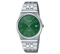 Casio Orologio da uomo analogico al quarzo con cinturino in acciaio inossidabile MTPB145D-3A, verde, classico, Verde, Classico