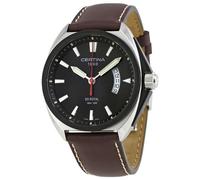 Certina Orologio da polso DS Royal Quadrante nero Cinturino in pelle marrone