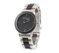 Orologio unisex da polso in legno pregiato Ebano e acciaio inossidabile analogic