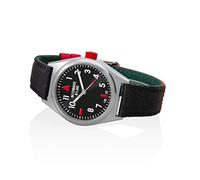 OROLOGIO UOMO ACCIAIO CINTURINO IN PELLE E NYLON QUADRANTE SUNRAY NERO WATCHMAKER "SAN SIRO" WM.0SS.02