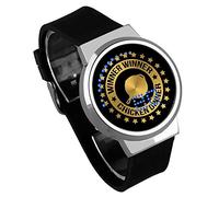Orologio Uomo Animazione Dell'Orologio Led Touch Screen Che Circonda L'Orologio Elettronico Impermeabile Impermeabile Di Sopravvivenza Di Jedi Che Sfiora Il Regalo, Cintura Nera Del Telaio D'Argento