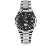 Orologio uomo automatico Seiko 5 quadrante nero cassa acciaio inox SNK623K1